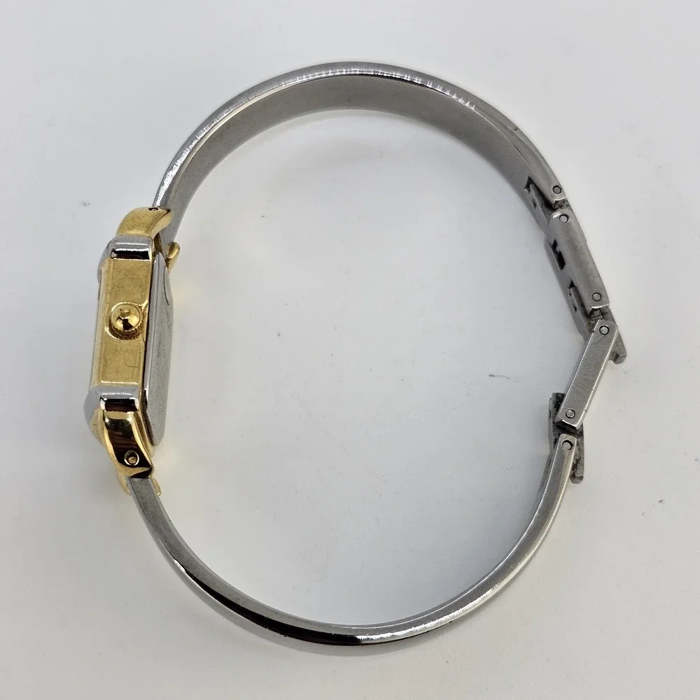 Timex Watch Analog Women 18MM White Dial Gold Gray Bracelet 6.5